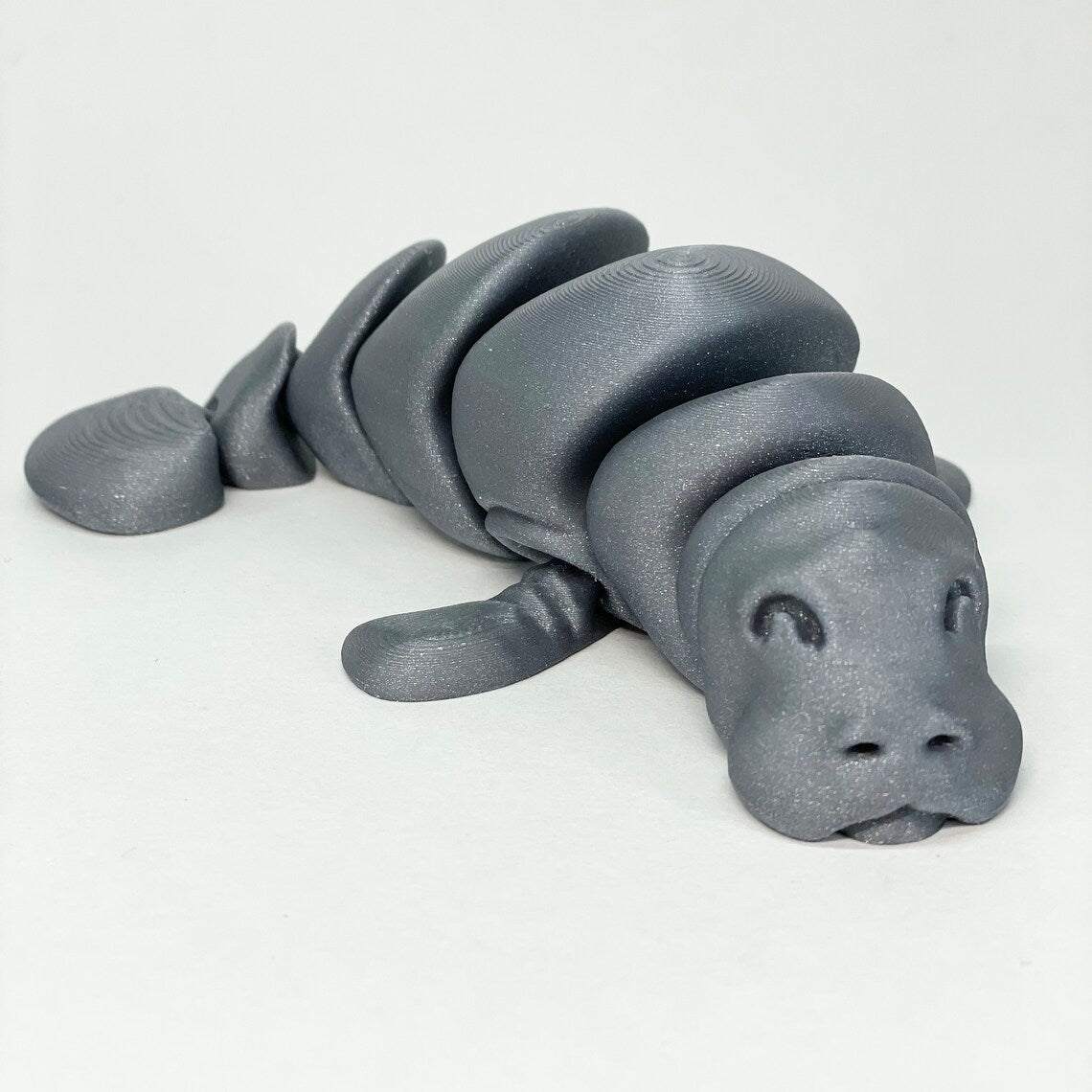 Articulated Manatee! 3D Printed flexi fidget toy! Cute desk pet