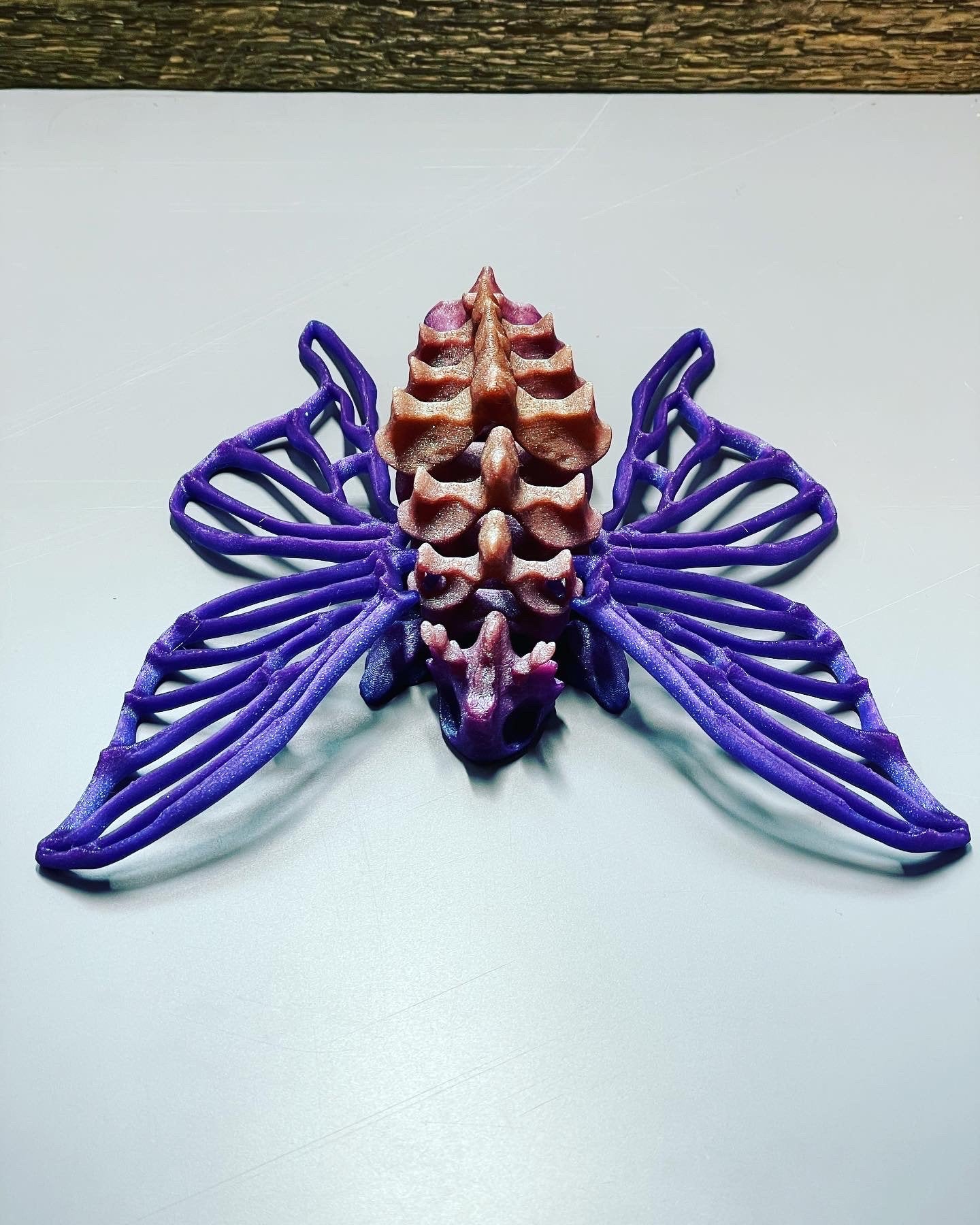 Articulated Bone Moth - 3D Printed. Premium Colors! Cute and Creepy Moth Skeleton!