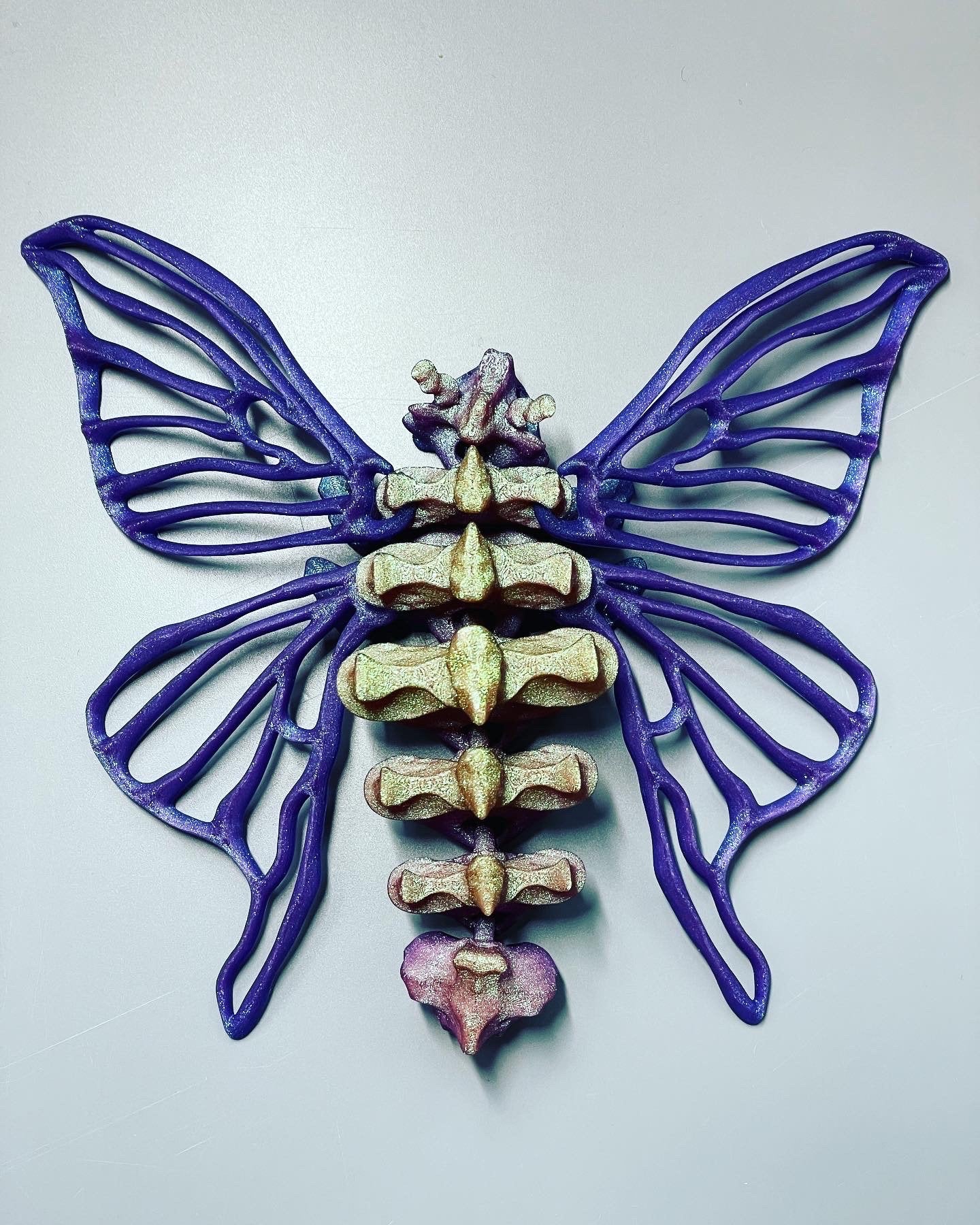 Articulated Bone Moth - 3D Printed. Premium Colors! Cute and Creepy Moth Skeleton!