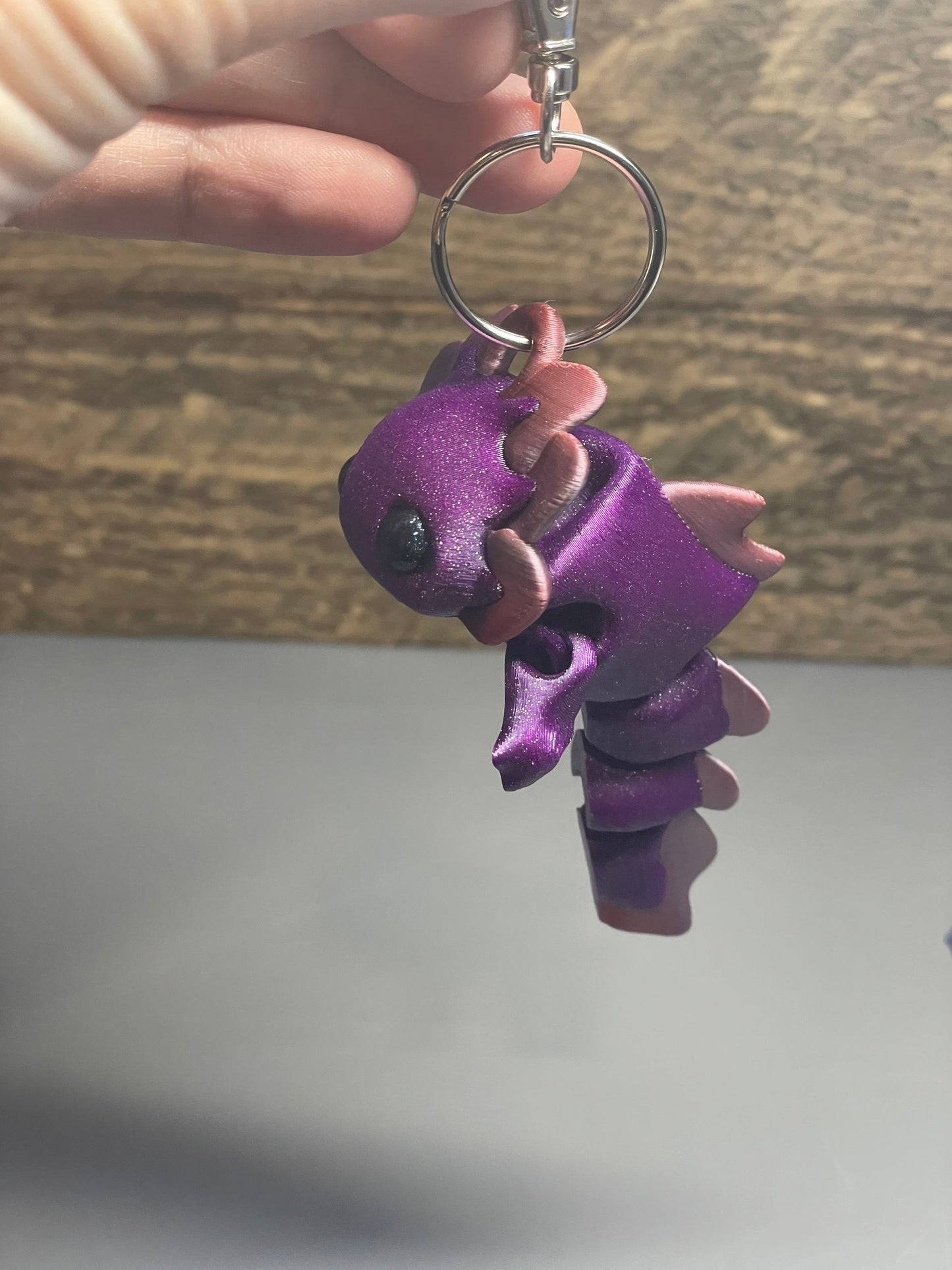 Adorable 3D Printed Articulating Axolotl Tadpole Keychain! Squeee!