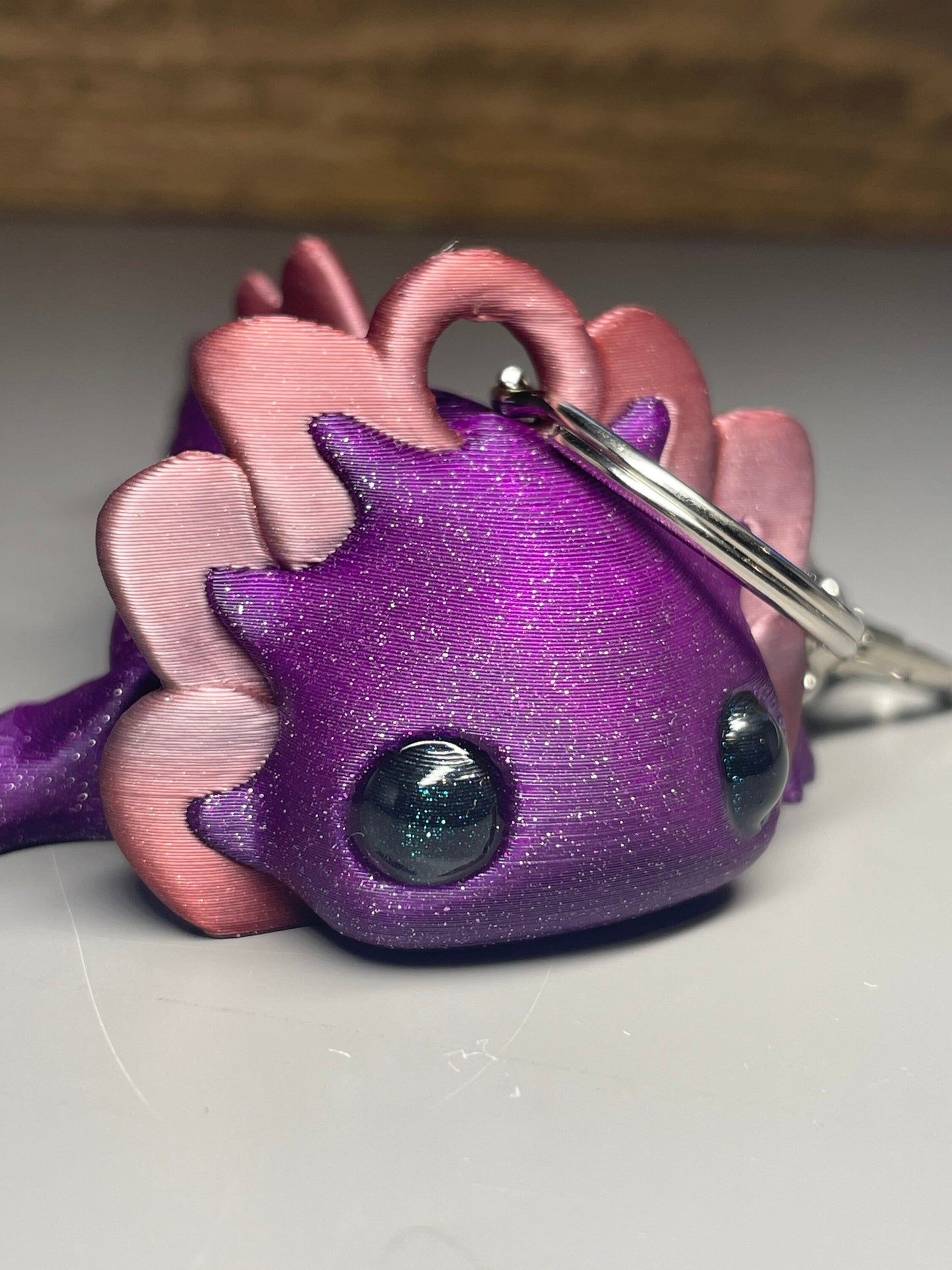 Adorable 3D Printed Articulating Axolotl Tadpole Keychain! Squeee!