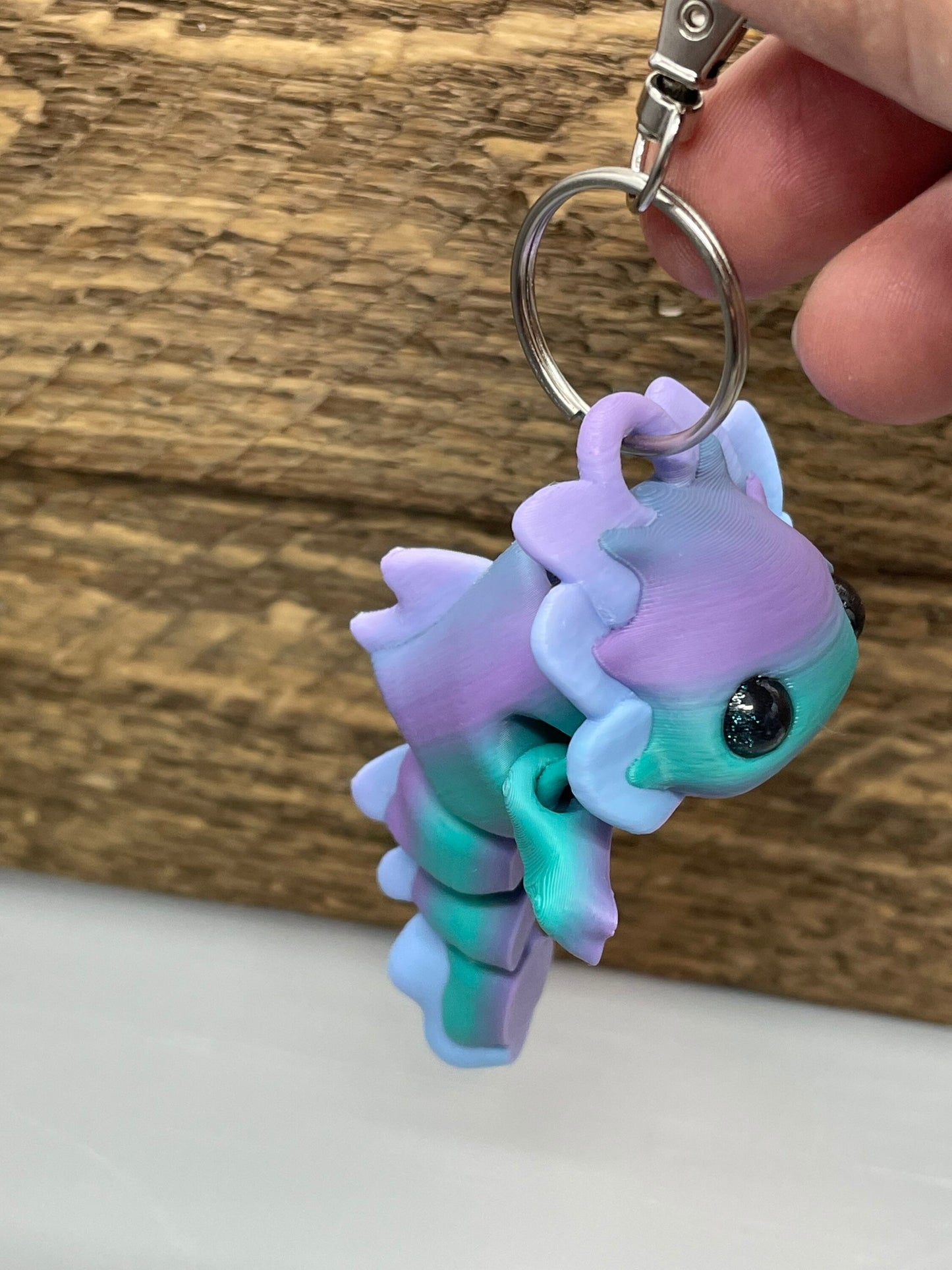 Adorable 3D Printed Articulating Axolotl Tadpole Keychain! Squeee!