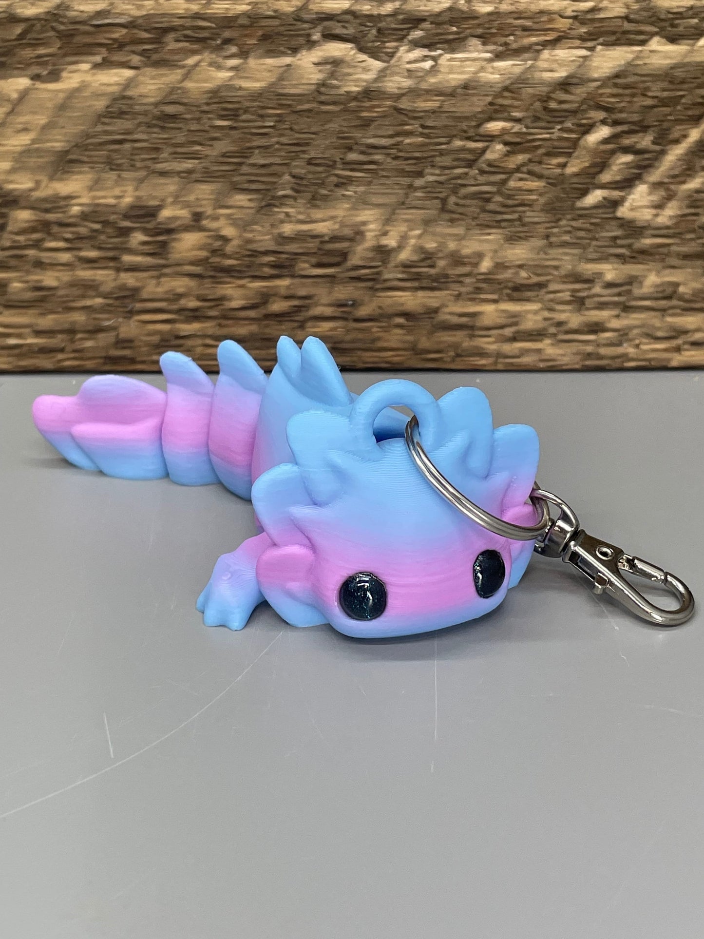 Adorable 3D Printed Articulating Axolotl Tadpole Keychain! Squeee!