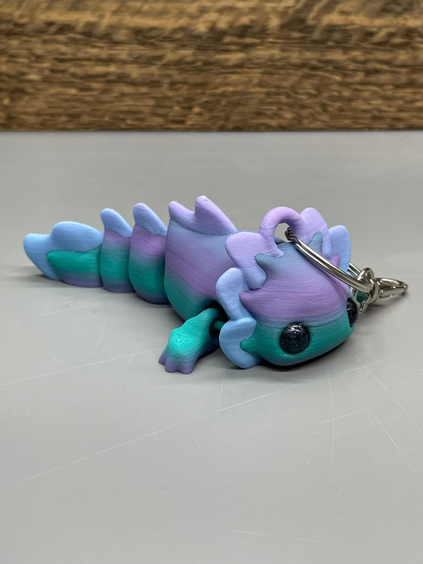 Adorable 3D Printed Articulating Axolotl Tadpole Keychain! Squeee!