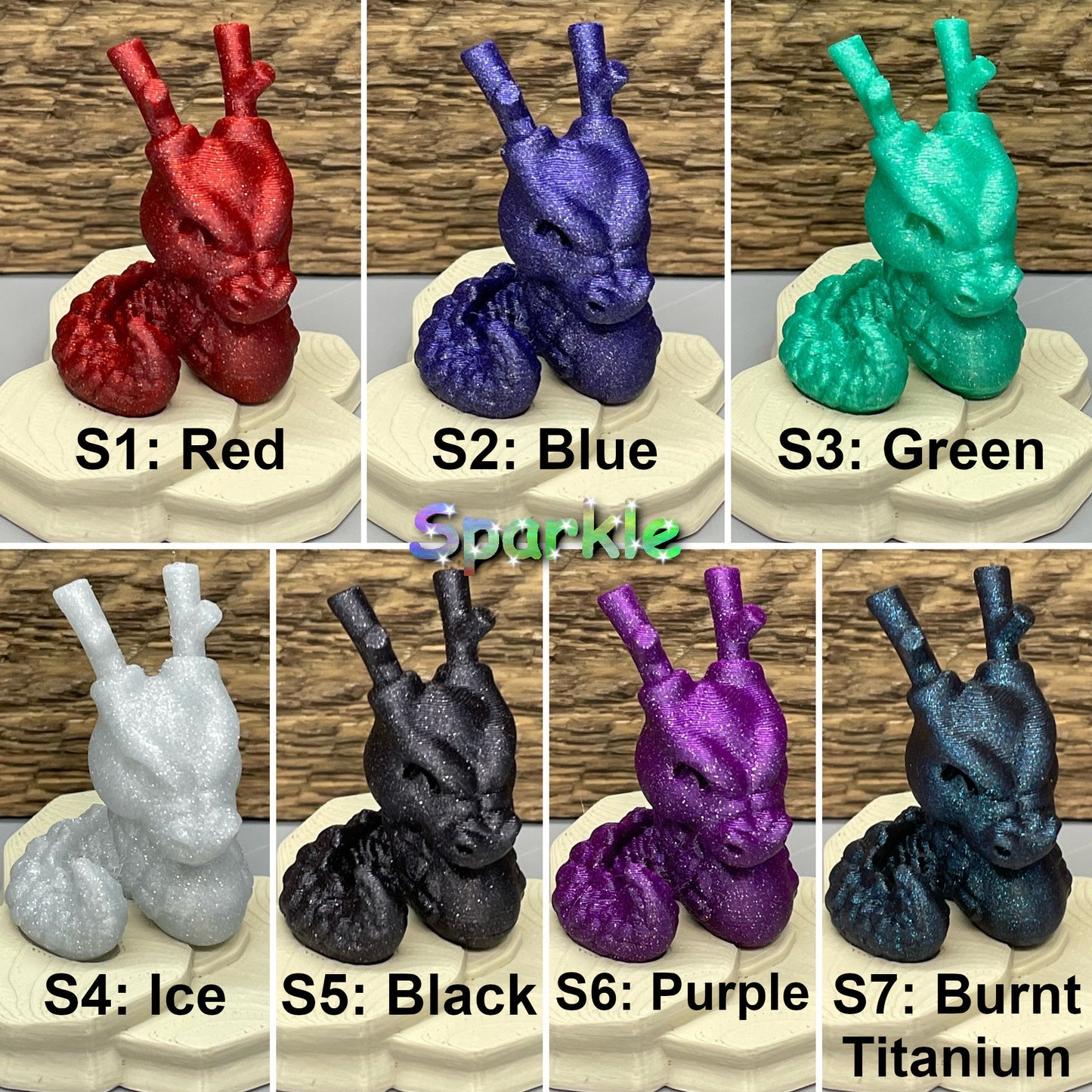 Articulated Baby Crystal Dragon! - 3D Printed. Premium Colors! Cute DnD Desk Pet!