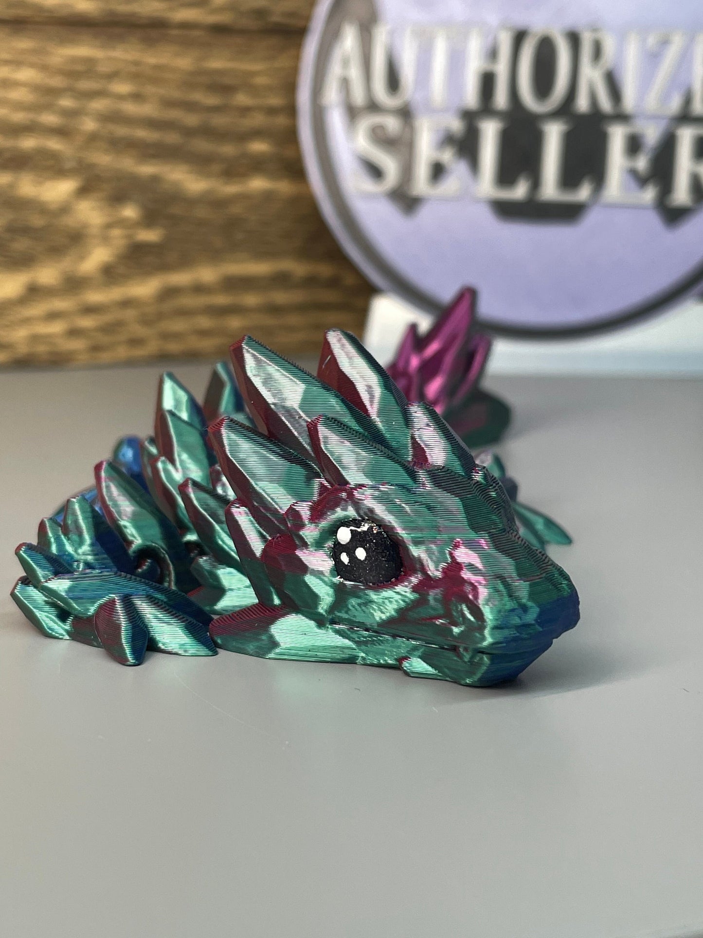 Articulated Baby Gemstone Dragon! - 3D Printed. Premium Colors! Cute DnD Desk Pet!
