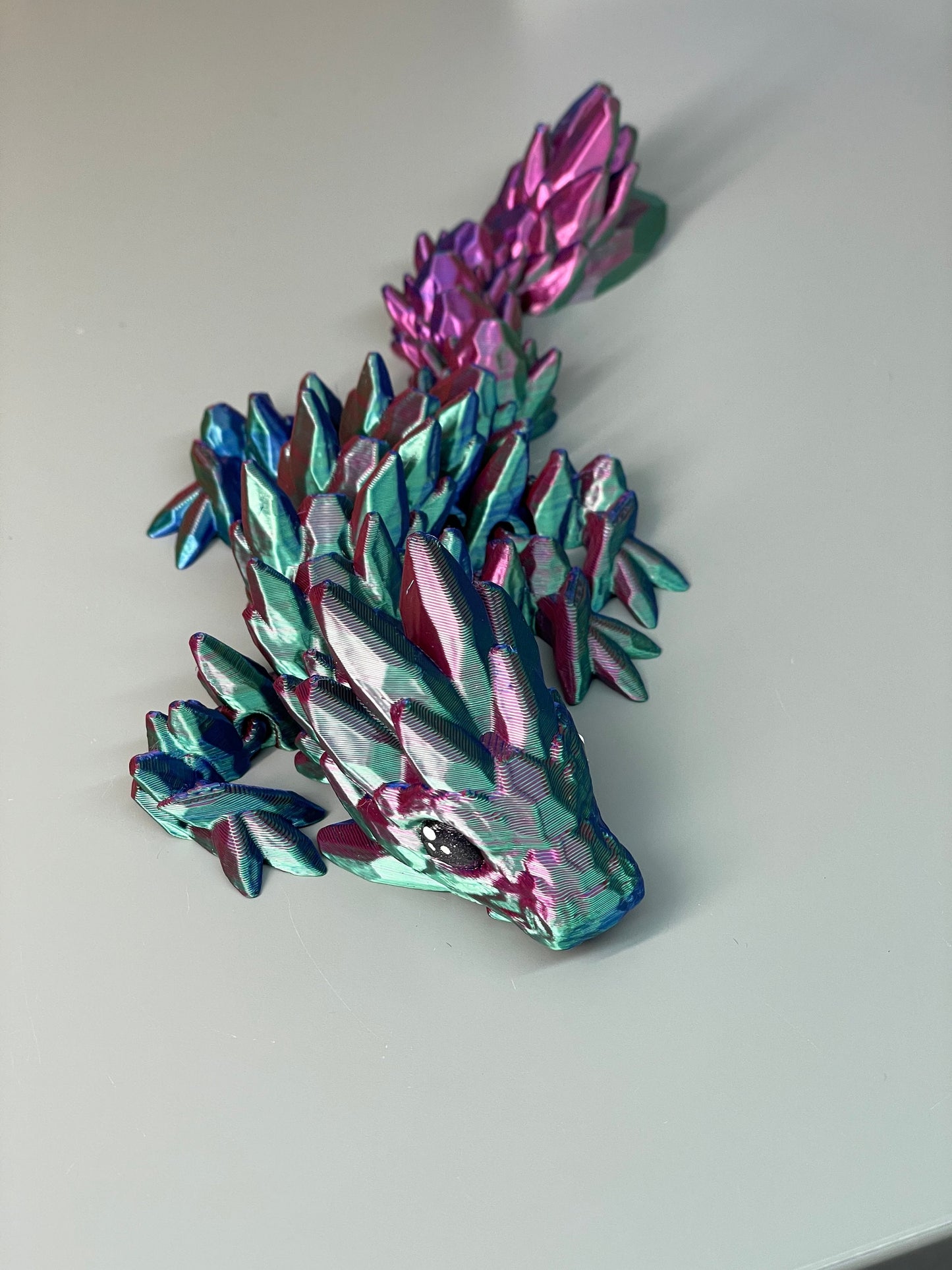 Articulated Baby Gemstone Dragon! - 3D Printed. Premium Colors! Cute DnD Desk Pet!
