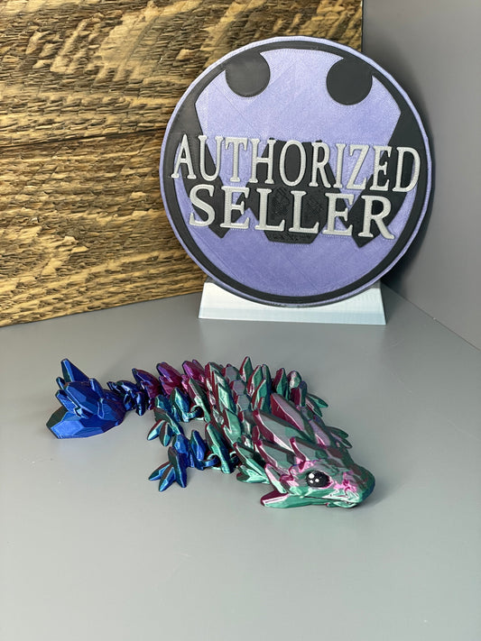 Articulated Baby Gemstone Dragon! - 3D Printed. Premium Colors! Cute DnD Desk Pet!