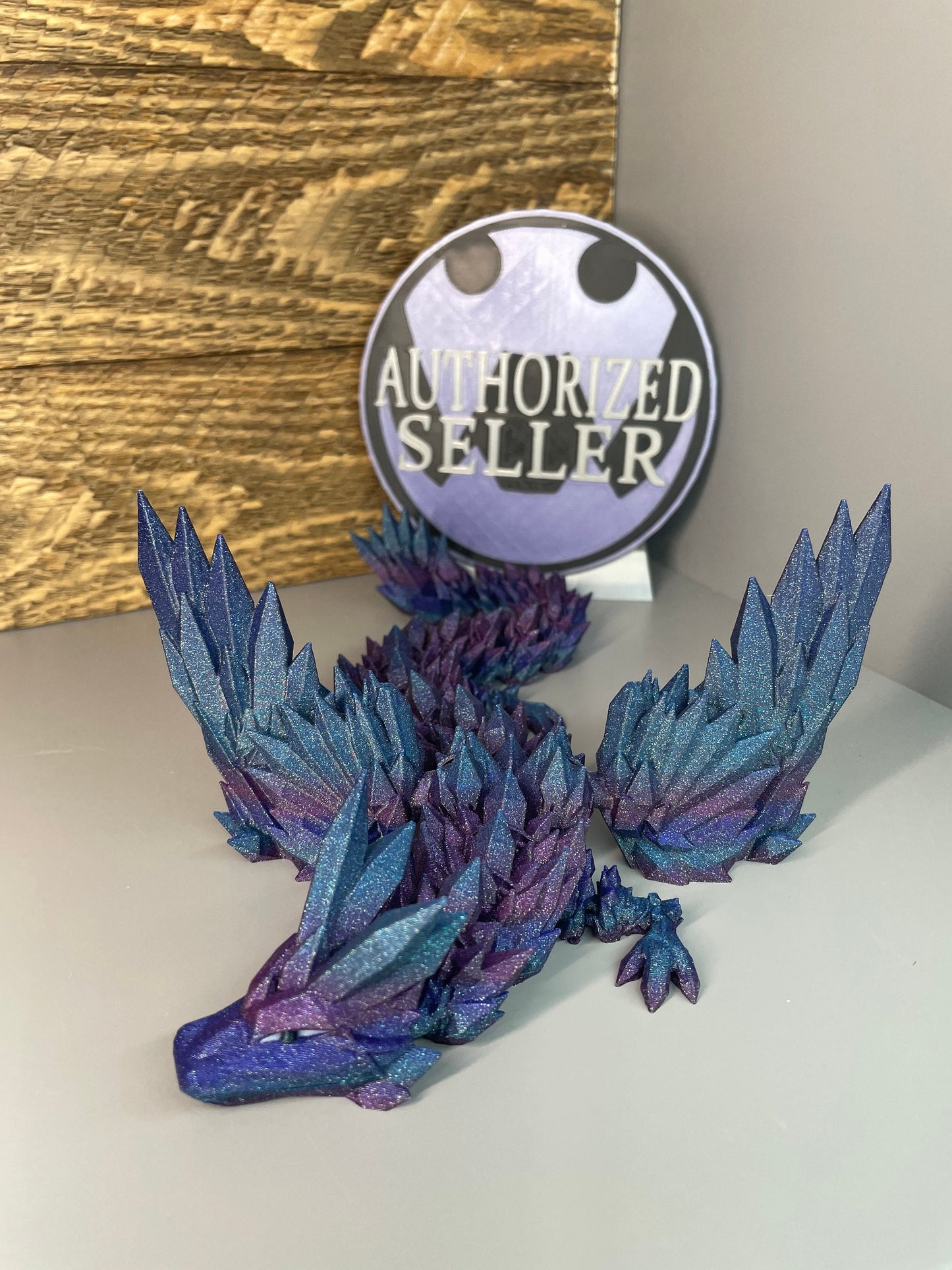 Articulated Winged Crystal Dragon! - 3D Printed. Premium Colors! Cute DnD Desk Pet!
