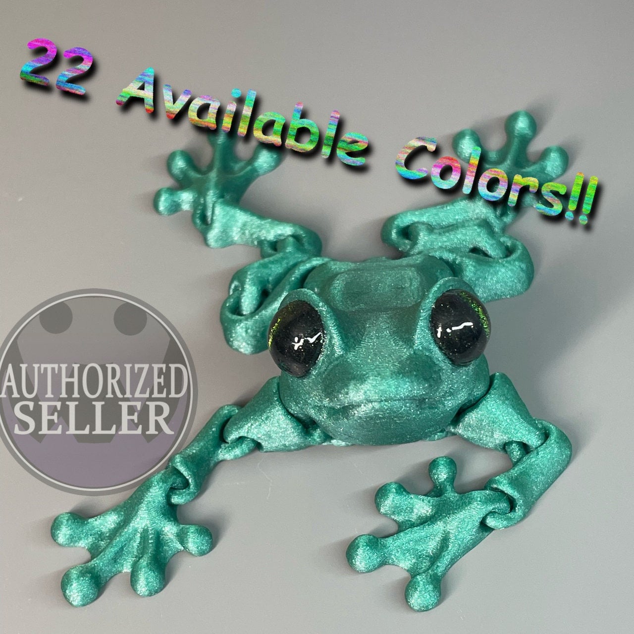 Articulated Frog! - 3D Printed. Premium Colors! Cute Li’l Desk Pet!