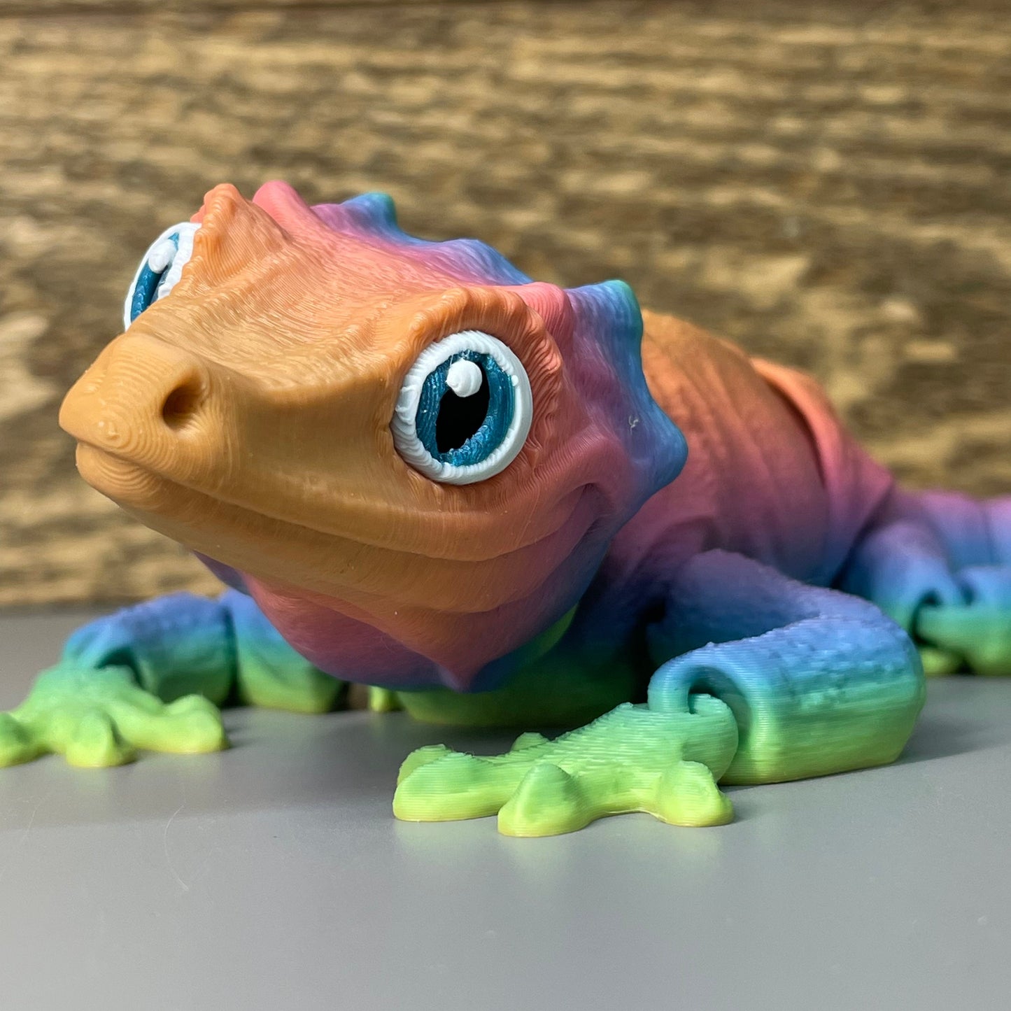 Articulated Gargoyle Gecko! - 3D Printed. Premium Colors! Fun Desk Lizard!