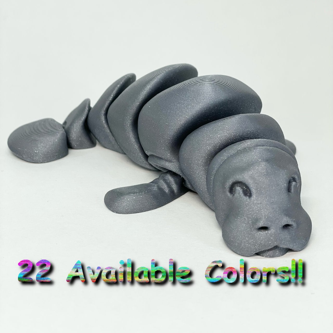 Articulated Manatee! 3D Printed flexi fidget toy! Cute desk pet